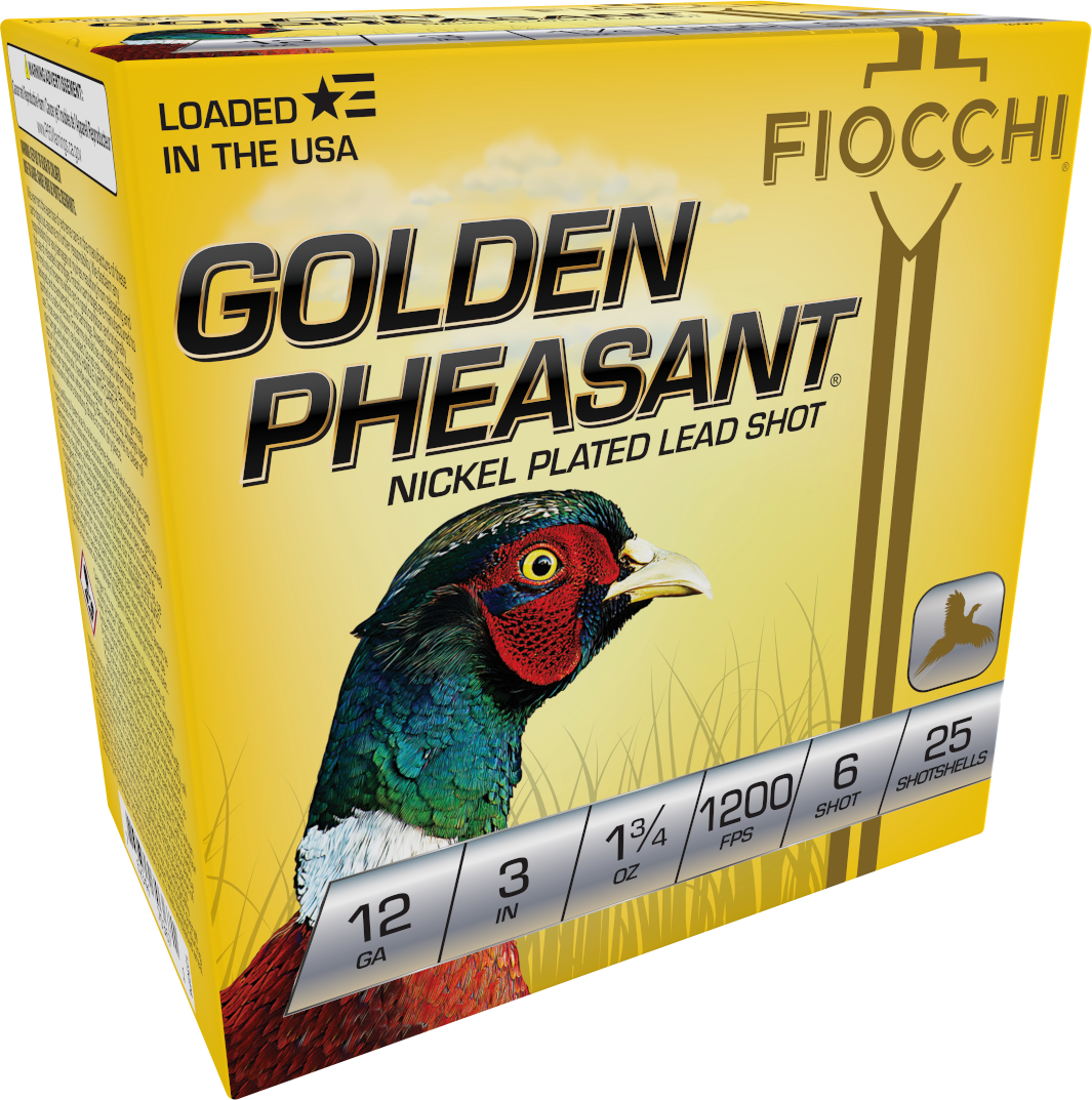 Fiocchi Golden Pheasant 12 Gauge 3" 1 3/4 oz #6 Shot 25 Bx/10 Cs - Box or Case