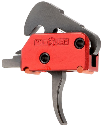 Patriot Ordnance Factory 01509 Drop-In Trigger - Curved Two-Stage 4.5 lb Black/Red AR Platform