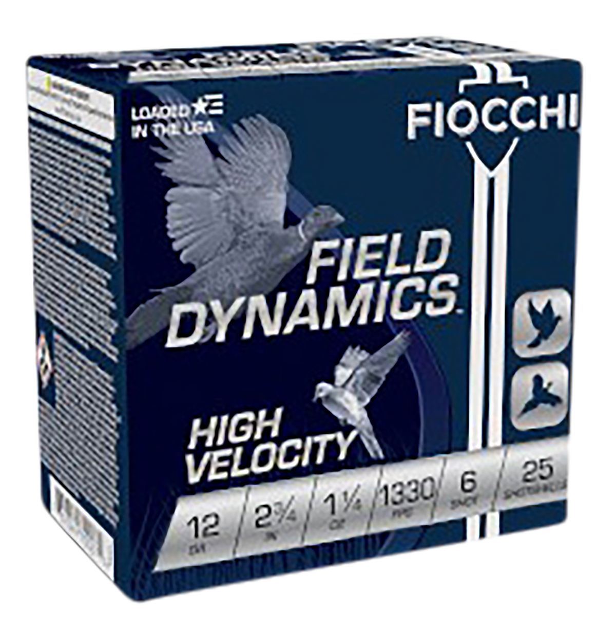 Fiocchi 12HV6 Field Dynamics High Velocity 12 Gauge 2.75" 1 1/4 oz 6 Shot 25 Bx/10 Cs - Box or Case