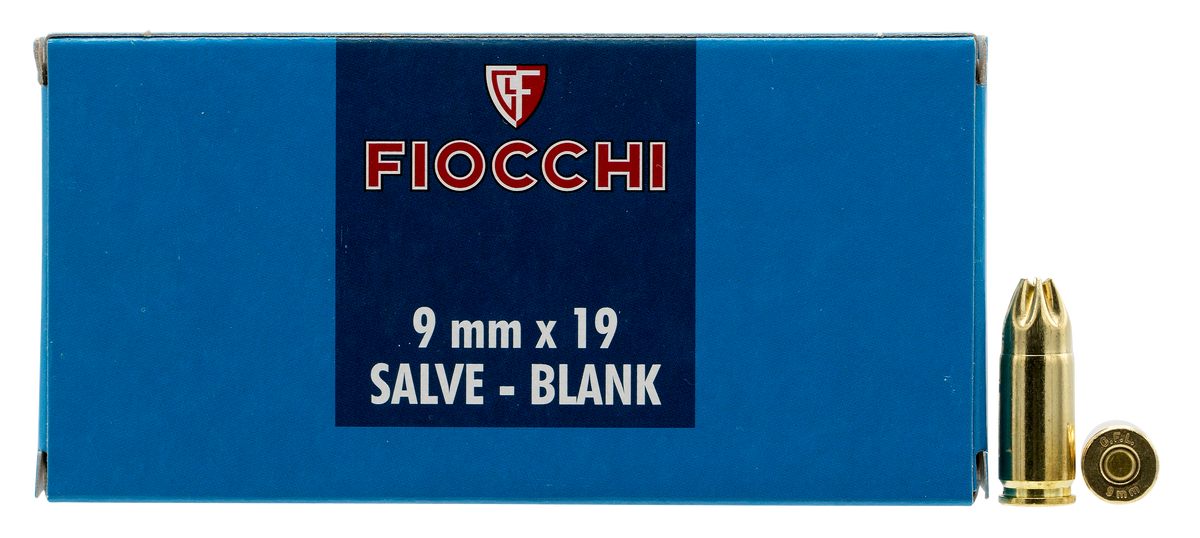 Fiocchi 9MMBLANK Pistol Blank 9mm Luger 50 Per Box/20 Case