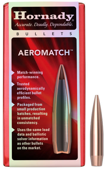 Hornady Aeromatch .224 77gr HPBT Reloading Bullets - 100/Box
