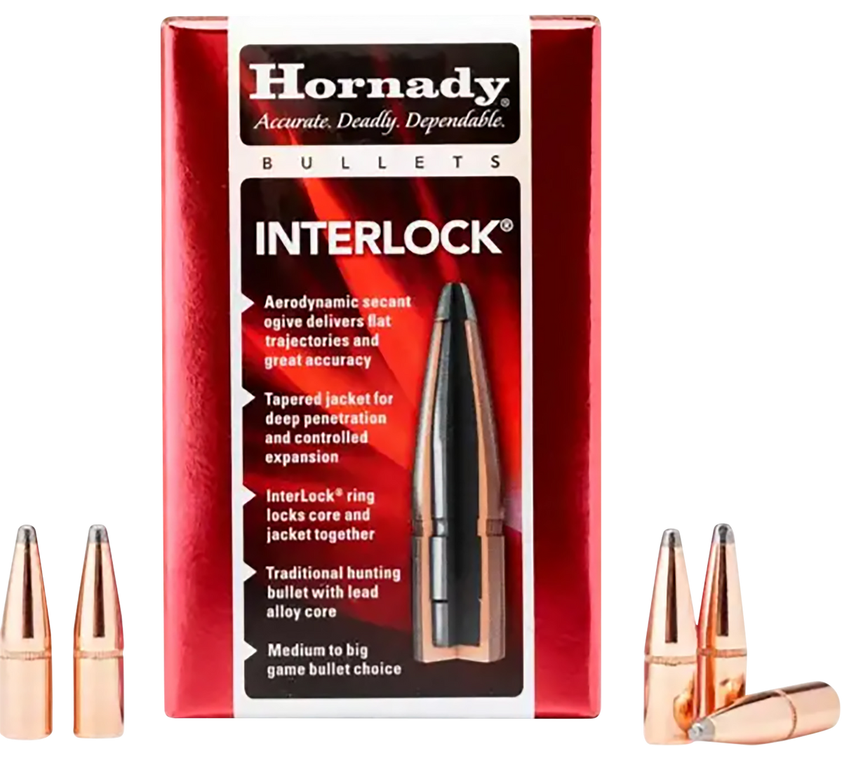 Hornady InterLock 8mm .323 150gr Soft Point Reloading Bullets - 100/Box