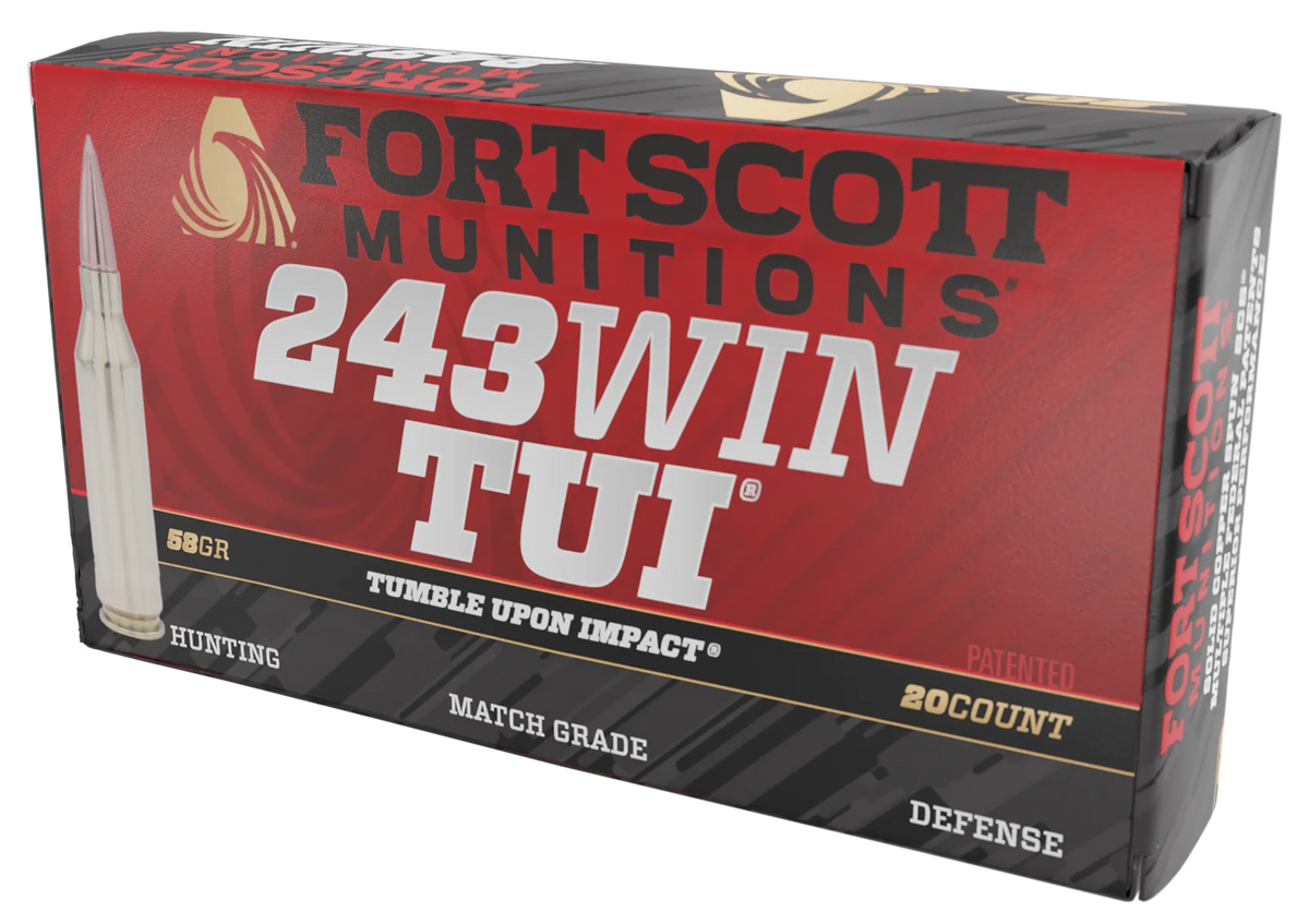 Fort Scott Munitions Tumble Upon Impact (TUI) 243 Win 58 gr Solid Copper Spun - Box or Case