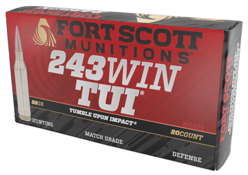 Fort Scott Munitions Tumble Upon Impact (TUI) 243 Win 58 gr Solid Copper Spun - Box or Case