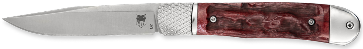 CobraTec Knives Trapper Hidden Release 3.12" D2 Steel Drop Point Satin Red Bone Automatic Knife