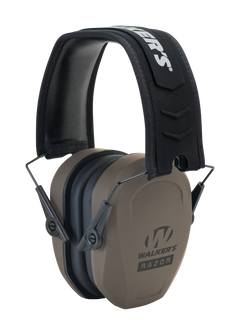 Walkers Game Ear Razor Slim Passive Muff 27 dB Over the Head Flat Dark Earth/Black Polymer
