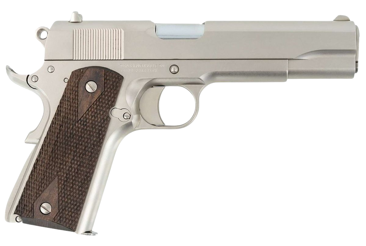 Tisas Arms 1911 A1 Stakeout 38 Super/9mm Luger 5" 9+1 SAO Semi-Auto Pistol - Nickel