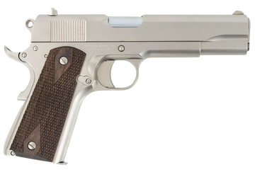 Tisas Arms 1911 A1 Stakeout 38 Super/9mm Luger 5" 9+1 SAO Semi-Auto Pistol - Nickel