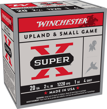 Winchester Ammo Super-X Heavy Game Load High Brass 20 Gauge 2.75" 1 oz #4 Shot - Box or Case