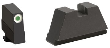 Ameriglo GL491 Optic Compatible 3XL Tall Sight Set for Glock - Green Tritium White Outline Front / Black Rear