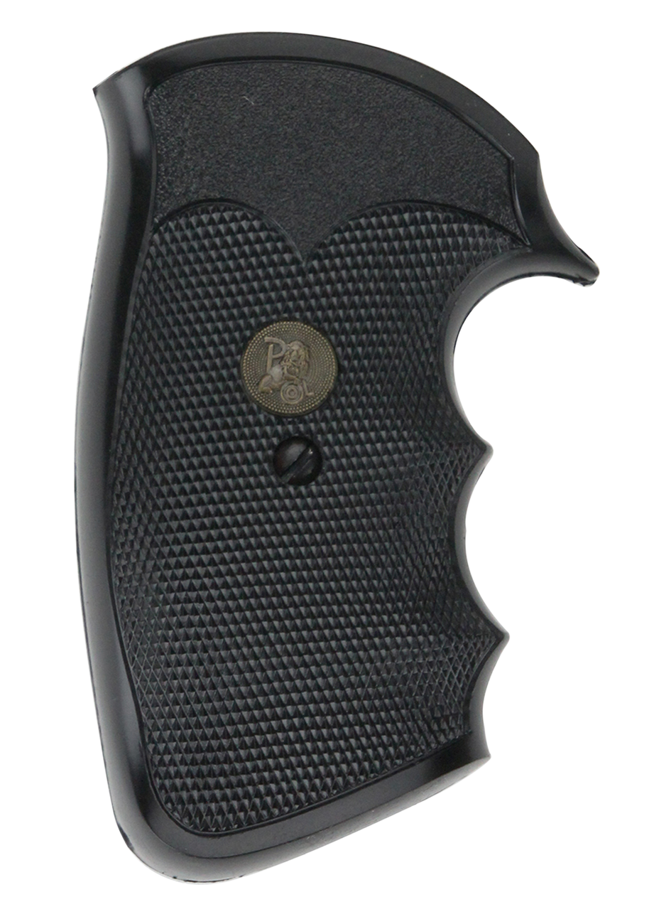Pachmayr Gripper Grip Checkered Black Rubber w/ Finger Grooves for Colt Python, Trooper