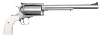 Magnum Research BFR Long Cylinder 45-70 Gov 10" 5-Shot SAO Revolver - Brushed Stainless / Bisley White Laminate