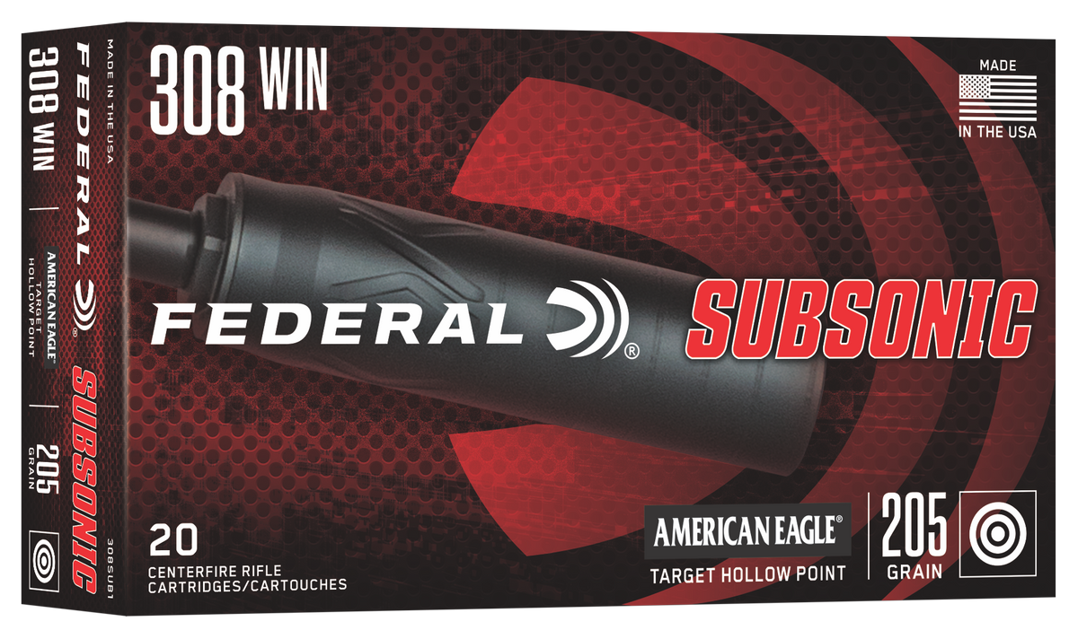 Federal 308 Winchester 205gr THP Subsonic Ammo - 20 Rds