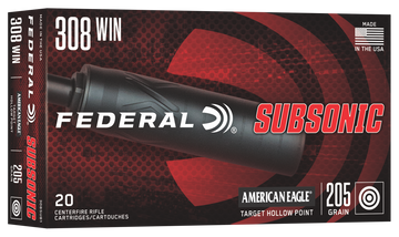 Federal 308 Winchester 205gr THP Subsonic Ammo - 20 Rds