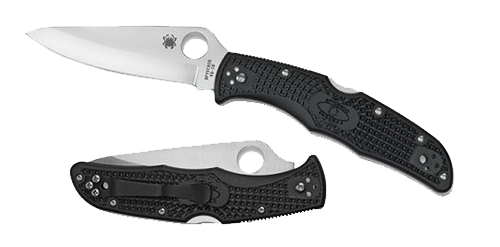 Spyderco C10PBK Endura 4 Lightweight 3.80" VG-10 Stainless Steel Drop Point FRN Black Handle Folding