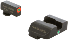 Ameriglo GL203 i-Dot Night Sight Set for Glock 10mm/.45/.357 - Green Tritium Orange Outline Front / Green Tritium Rear