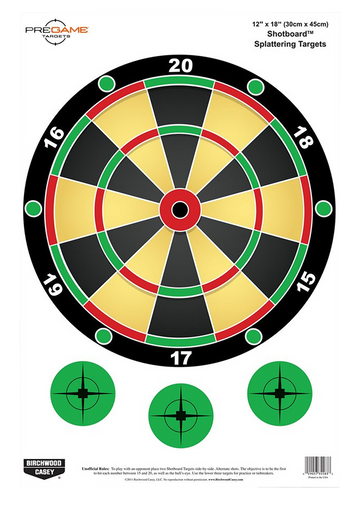Birchwood Casey Pregame Shotboard 12"x18" Hanging Paper Target Splatter 8 Pack