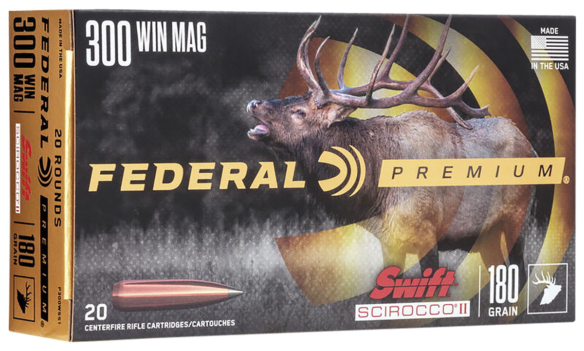 Federal Premium 300 Win Mag 180gr Swift Scirocco II 20rd - Box or Case