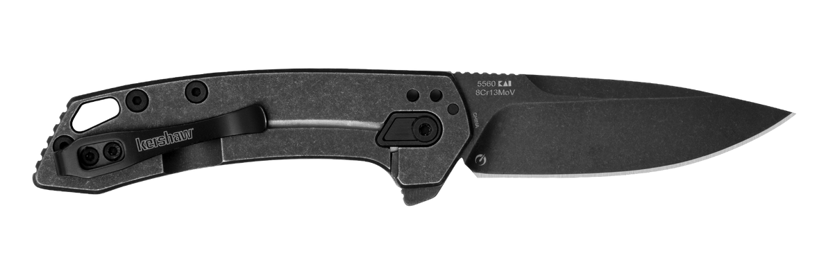 Kershaw Radar 5560 2.90" Folding Drop Point Plain 8Cr13MoV - Black Oxide Blackwash Stainless Steel