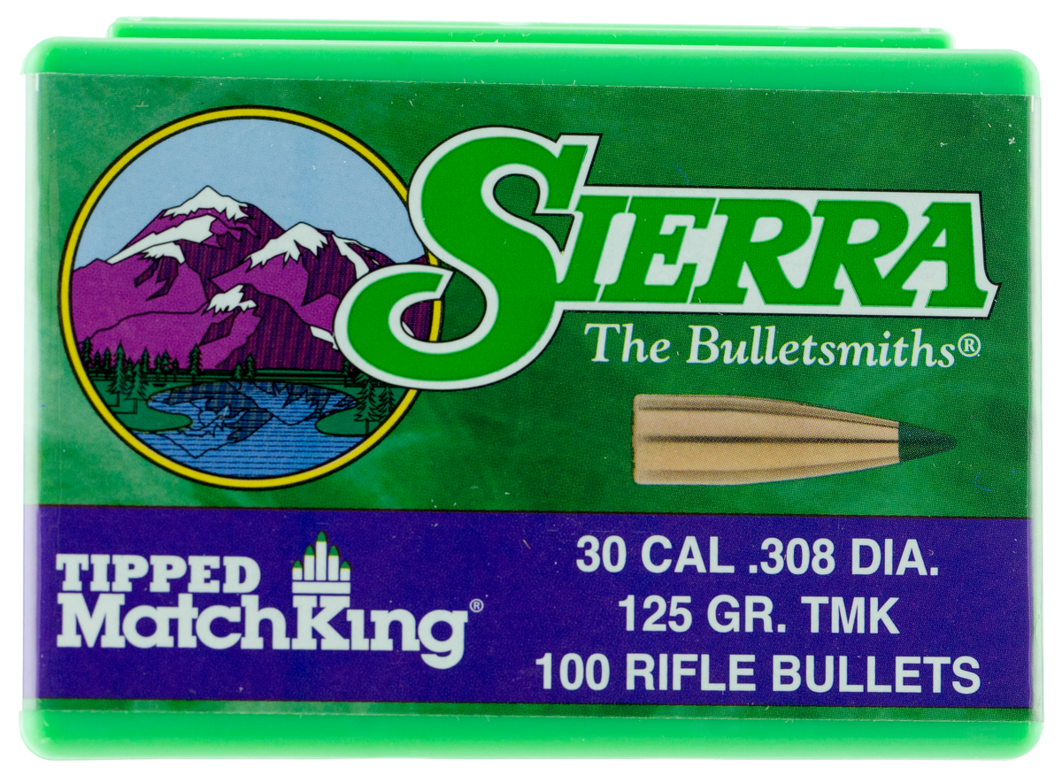 Sierra Tipped MatchKing 30 Cal .308 125gr Rifle Reloading Bullets - 100/Box
