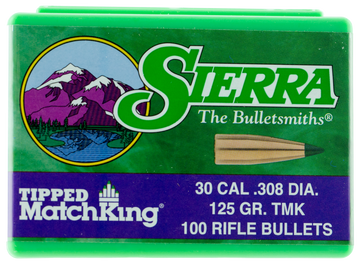 Sierra Tipped MatchKing 30 Cal .308 125gr Rifle Reloading Bullets - 100/Box