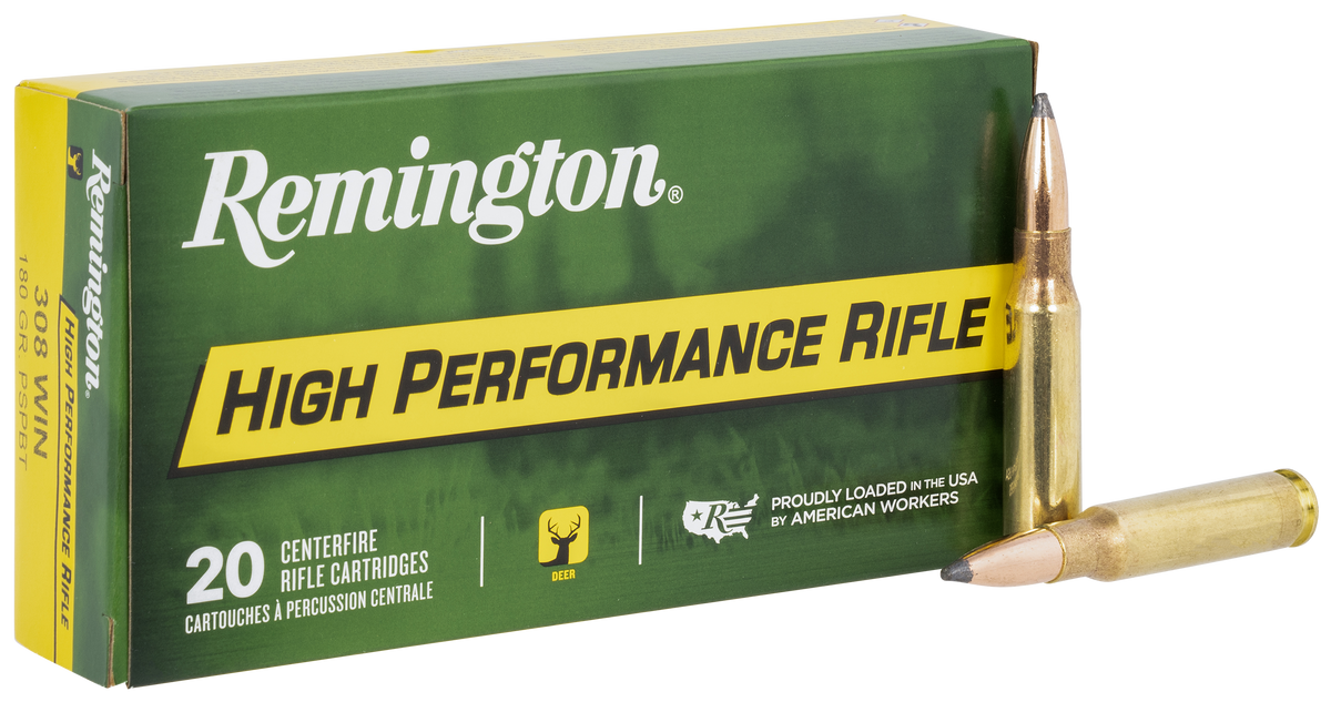 Remington Ammunition High Performance 308 Win 180 gr Pointed Soft Point Boat Tail - Box or Case