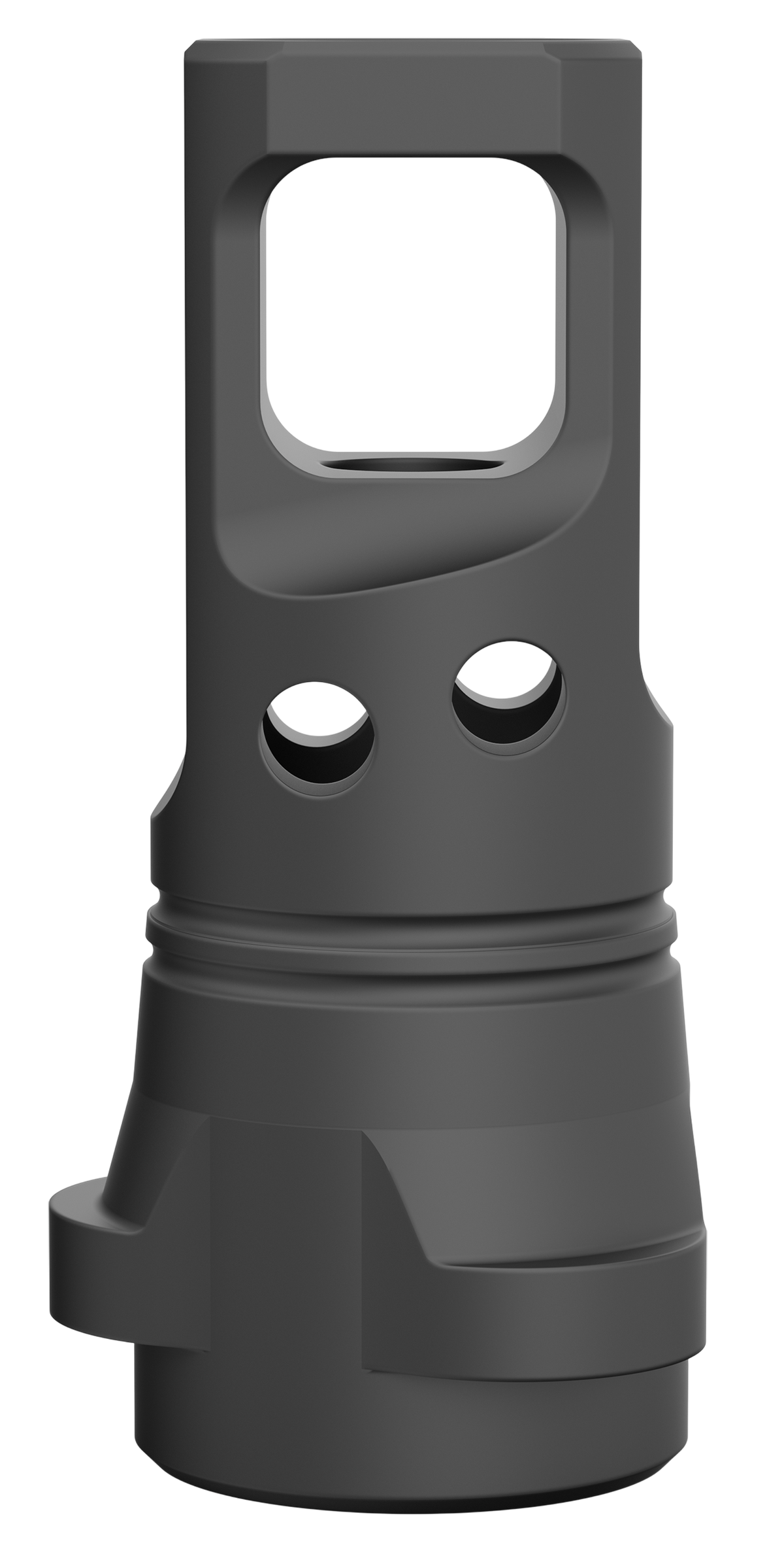 Breek Arms Echo Single Port 9mm Luger 1/2x28 Steel Muzzle Brake - Black Nitride - Breek-LOK 3QD