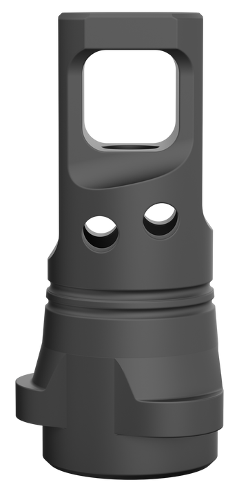 Breek Arms Echo Single Port 9mm Luger 1/2x28 Steel Muzzle Brake - Black Nitride - Breek-LOK 3QD
