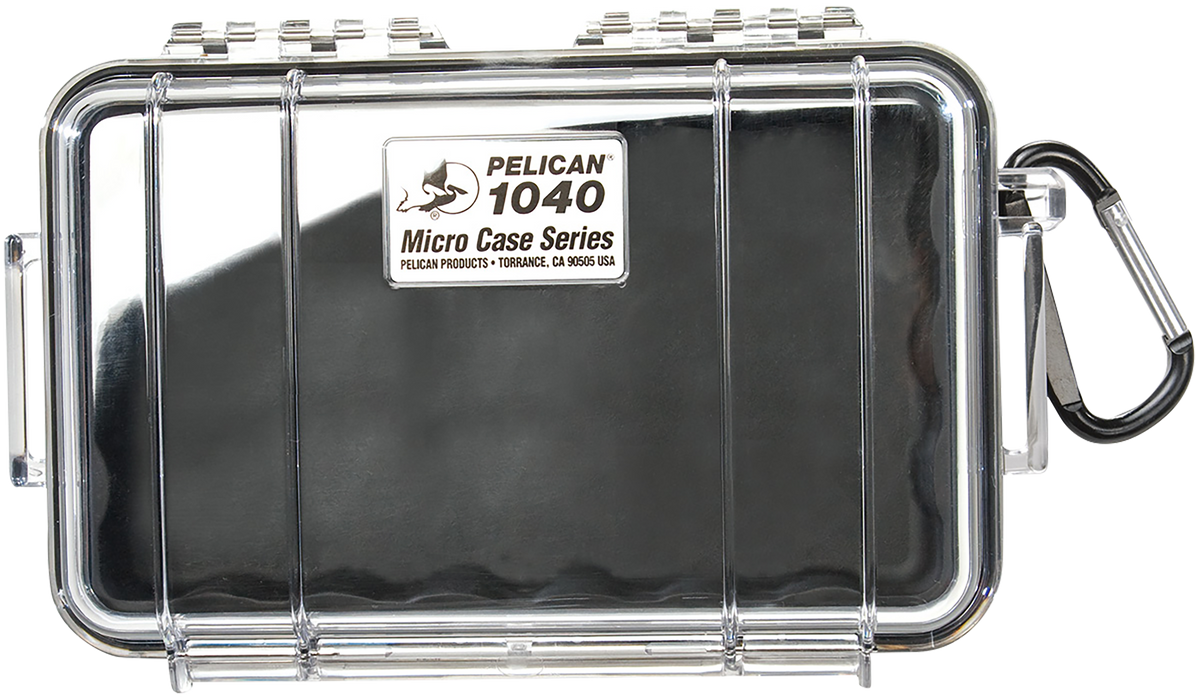 Pelican 1040 Micro Case Black/Clear Polycarbonate 7.5" Waterproof Crushproof