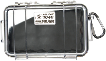 Pelican 1040 Micro Case Black/Clear Polycarbonate 7.5" Waterproof Crushproof