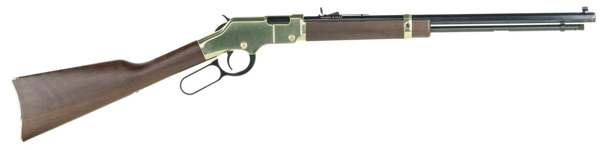 Henry H004 Golden Boy 22 S/L/LR 16 LR/21 Short 20" Octagon Lever-Action Rifle - Brasslite, American Walnut