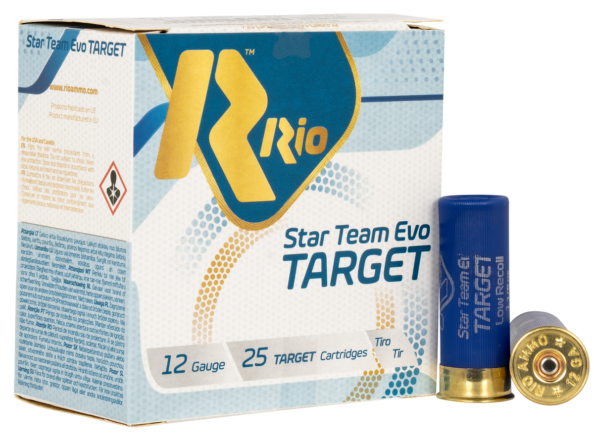 Rio Ammunition Team Target 12 Gauge 2.75" 1-1/8 oz #8 Shot - Box or Case