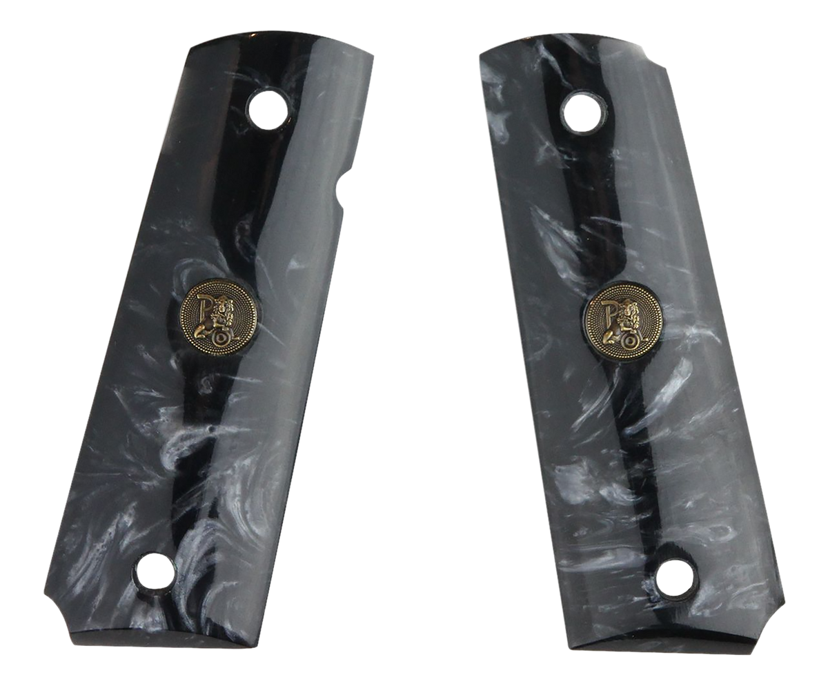 Pachmayr Custom 1911 Ambidextrous Safety Grip Panels - Black Simulated Pearl