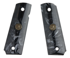 Pachmayr Custom 1911 Ambidextrous Safety Grip Panels - Black Simulated Pearl