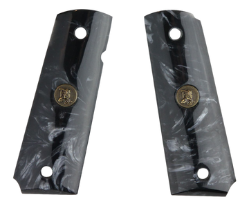 Pachmayr Custom 1911 Ambidextrous Safety Grip Panels - Black Simulated Pearl