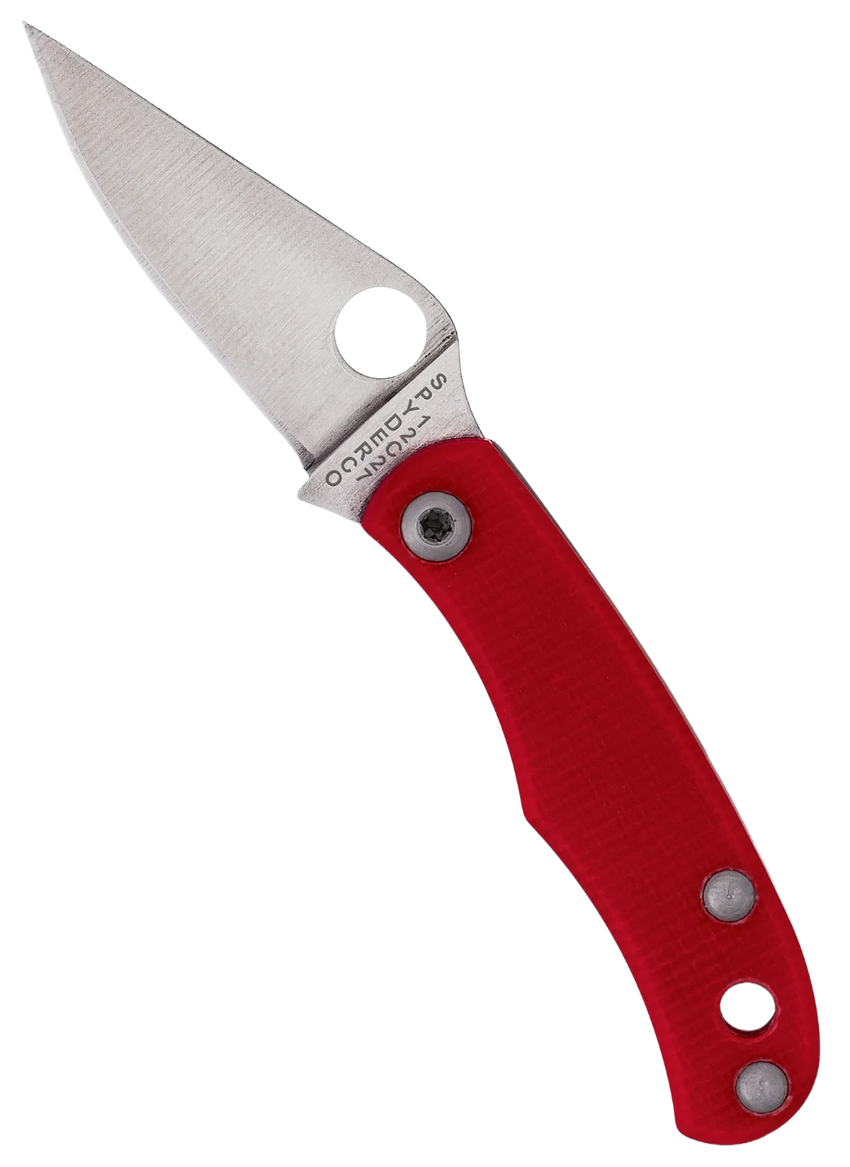 Spyderco Bug 1.27" 12C27 Satin Red G10 Slipjoint Knife