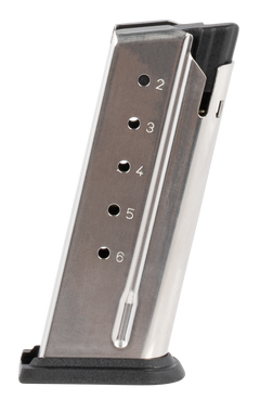 Springfield Armory XD-S 40 S&W 6rd Stainless Steel Magazine - Silver