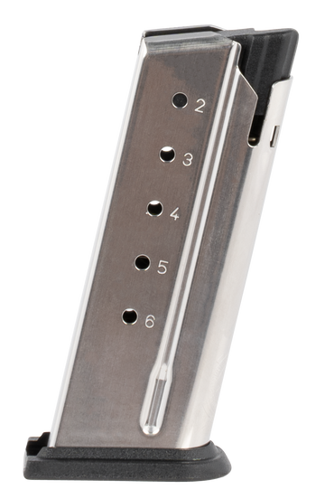 Springfield Armory XD-S 40 S&W 6rd Stainless Steel Magazine - Silver