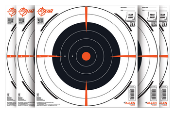 EZ-Aim 15334100 Bullseye Paper Hanging Target 12" x 12" Black/White - 100 Pack