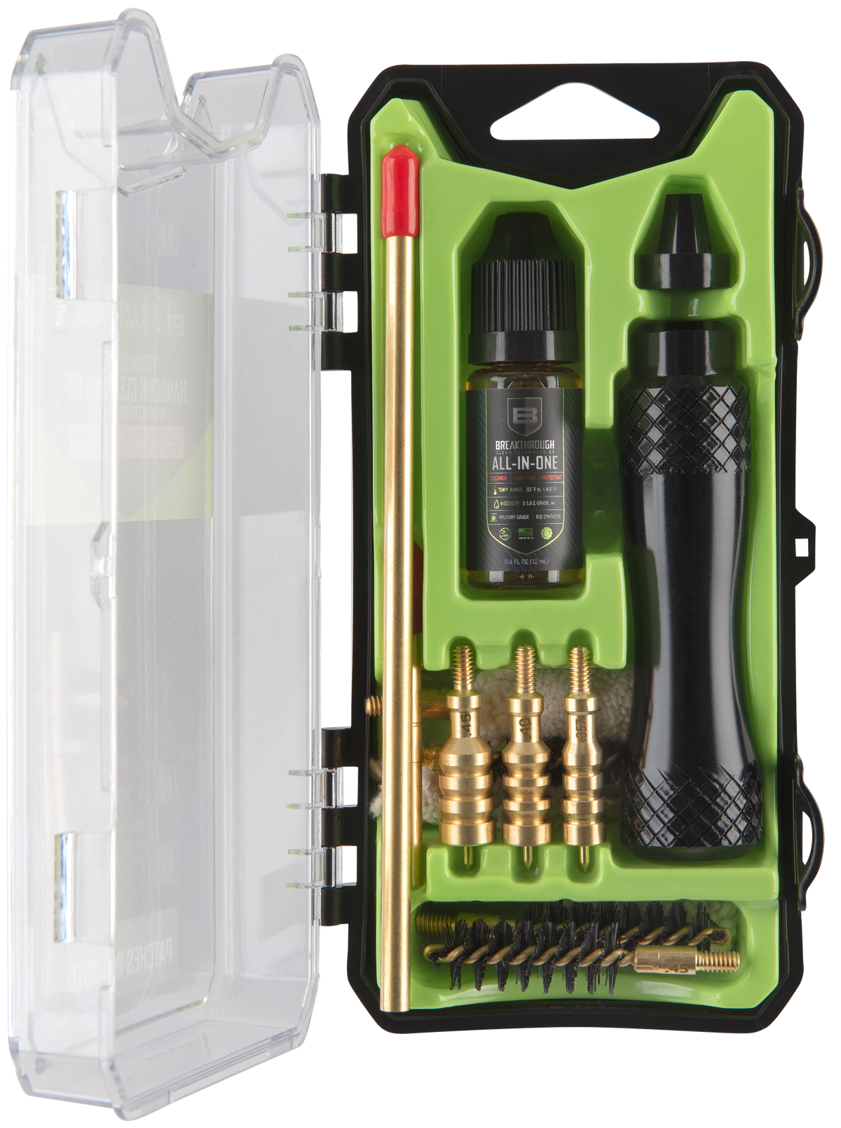 Breakthrough Clean Vision Series Handgun Cleaning Kit 9mm-.45 Cal - 15 Piece