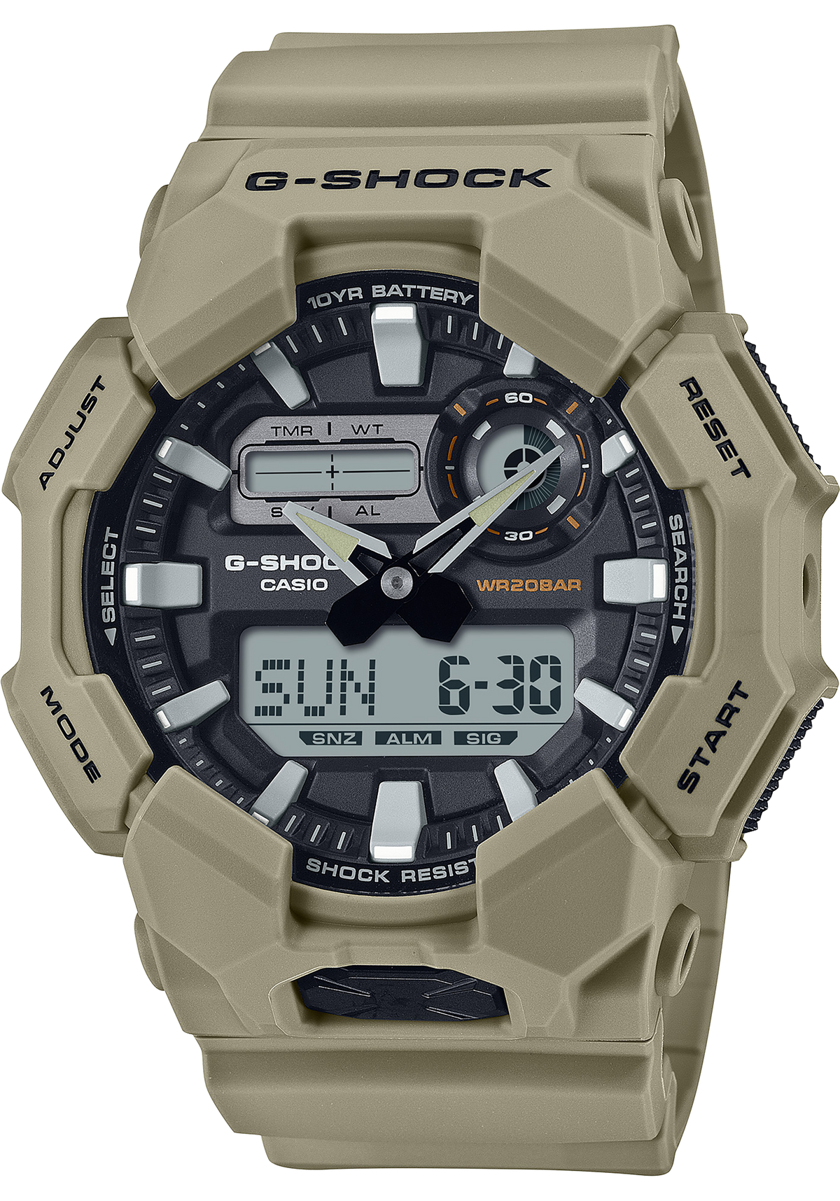 Casio G-Shock GA010-5ACR Analog/Digital 200M Tan Resin Watch