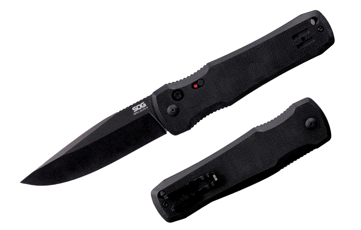 S.O.G Spec Elite Auto II 3.5" AUS-10A Black PVD G10 Automatic Folding Knife