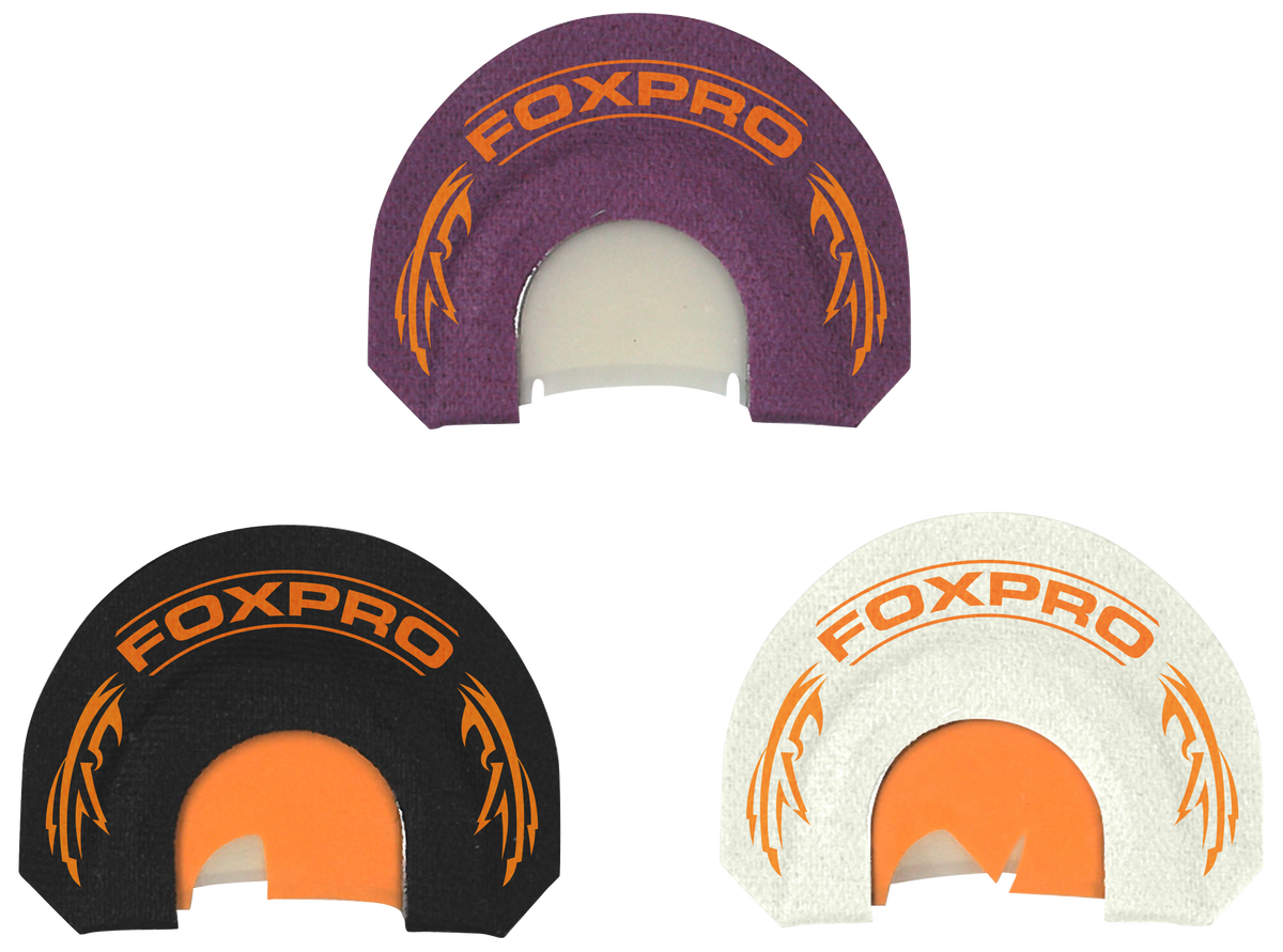 Foxpro Crooked Spur Hybrid Spur Combo Diaphragm Turkey Call - Double/Triple Reed - Black/Purple/White 3 Piece