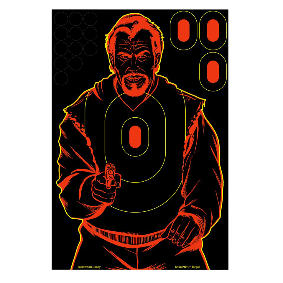 Birchwood Casey Shoot-N-C 12"x18" Bad Guy Silhouette Reactive Target 5 Pack
