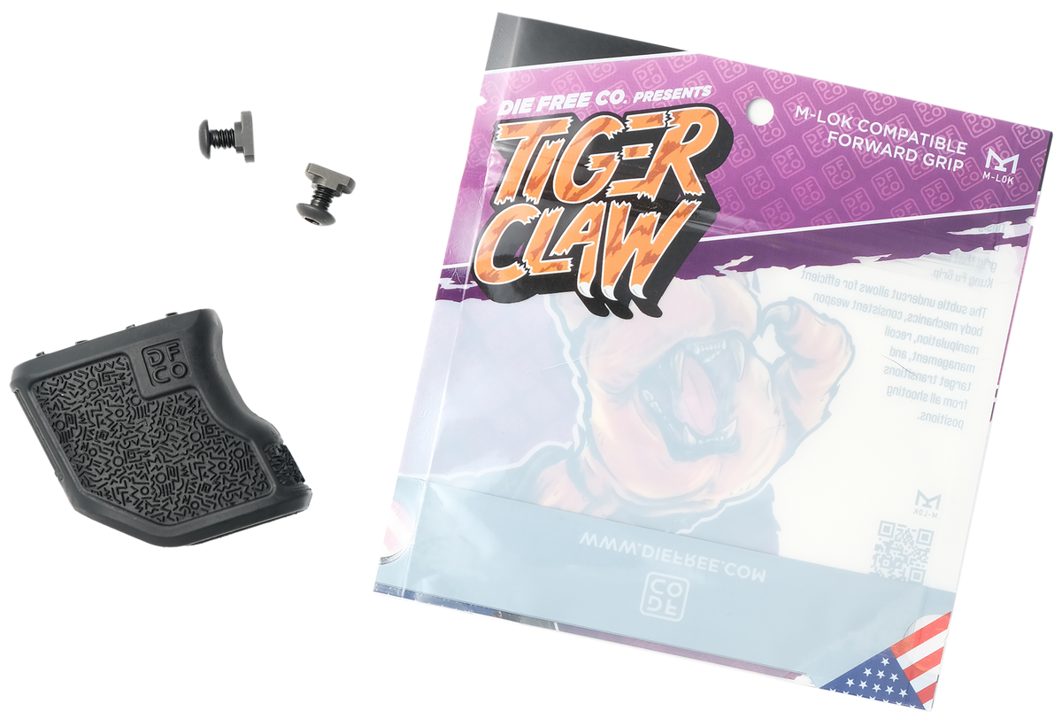 Die Free Co Tiger Claw Angled Fore Grip M-LOK Black Nylon