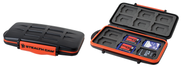 Stealth Cam STCMCSC Memory Card Storage Case - Holds 24 Cards (12 SD + 12 Micro SD) - Polycarbonate Black/Red