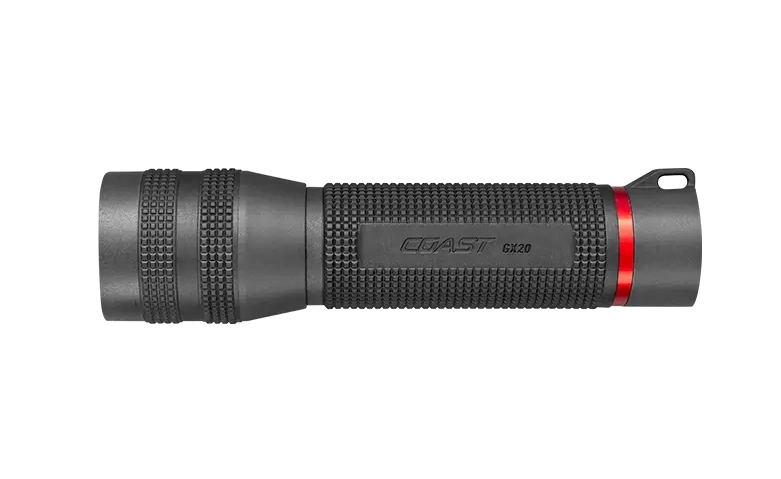 Coast GX20 1200 Lumen Waterproof LED Flashlight - Pure Beam Twist Focus - 4 AAA Batteries