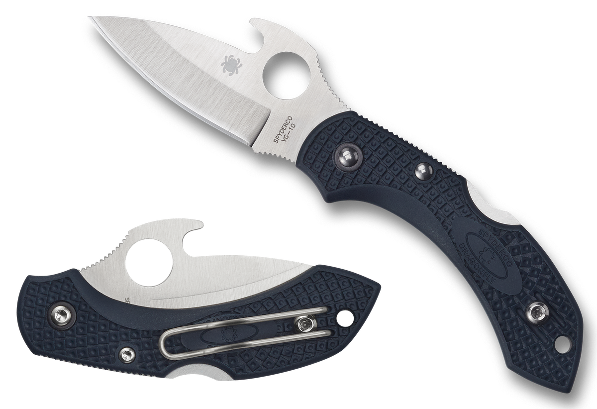 Spyderco Dragonfly 2 Emerson Opener 2.28" VG-10 Drop Point Plain Edge Gray FRN Folding Knife