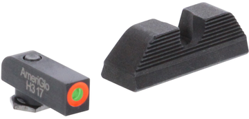 AmeriGlo GL5353 Protector Sight Set for Glock Gen 5 9mm/.40 - Green Tritium Orange Outline Front / Black Serrated Rear
