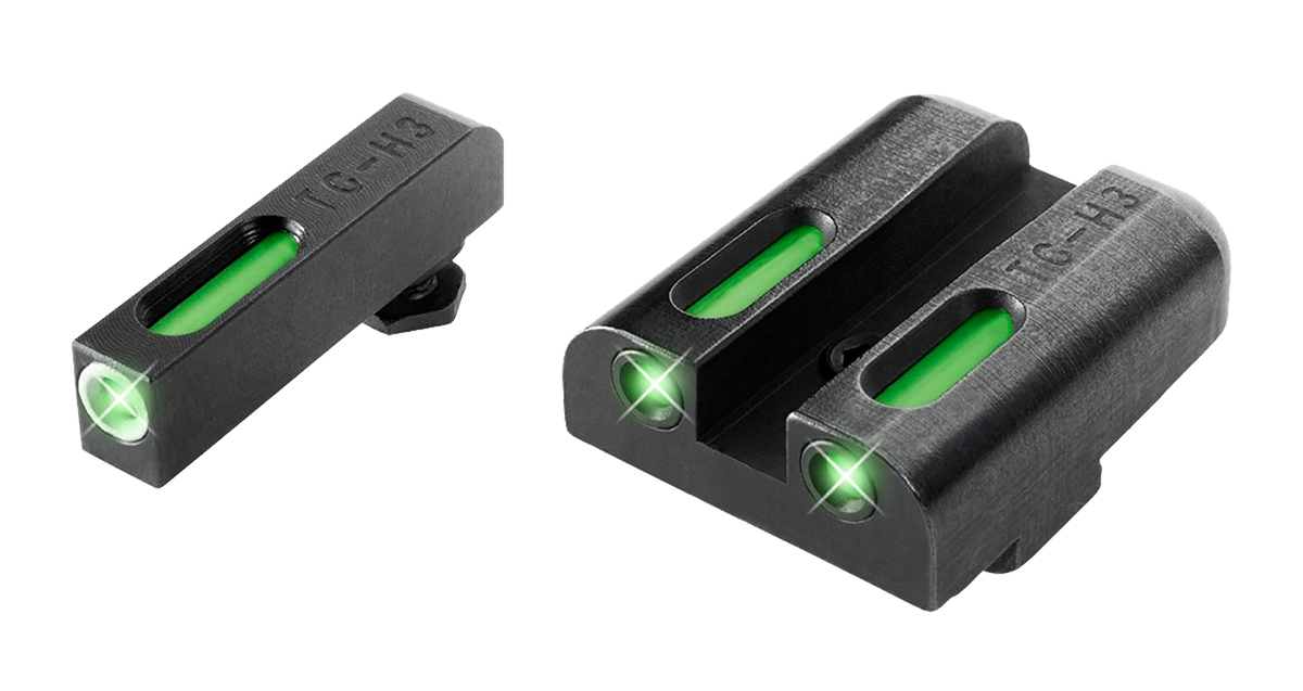 TruGlo TFX Glock 20/21/25/29/30/31/32/37/40/41 High Set Tritium/Fiber Optic Night Sights - Black Nitride